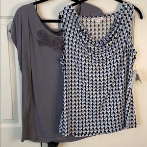 Set of 2 XL layering sexy blouses-sexy neck lines
